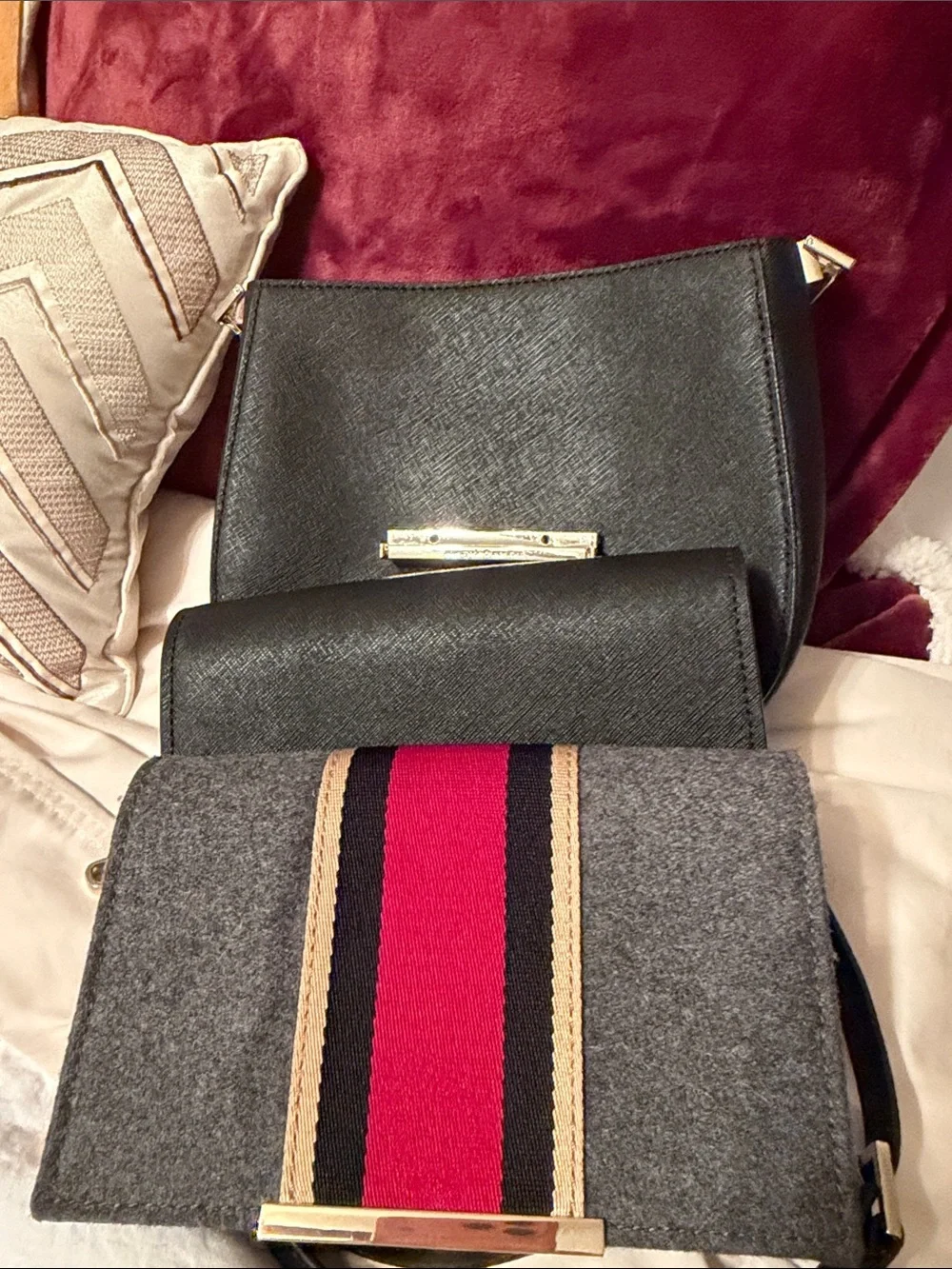 Kate Spade Saffiano leather “Make it Mine” Black Crossbody Satchel bag